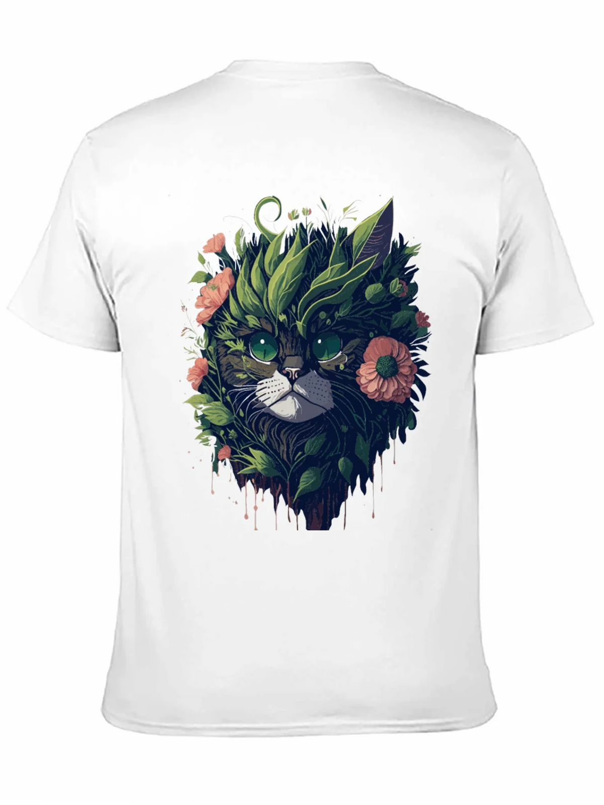 Floral Cat Graphic T-Shirt - Unique Artistic Tee product image 2