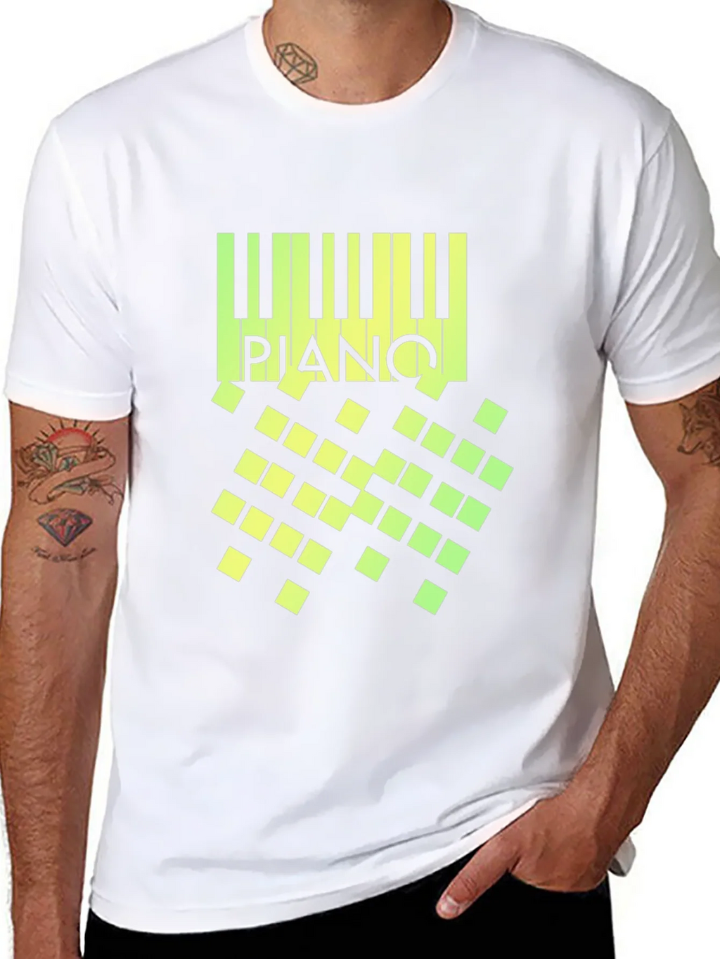 Piano Keys Graphic Black T-Shirt product image 7