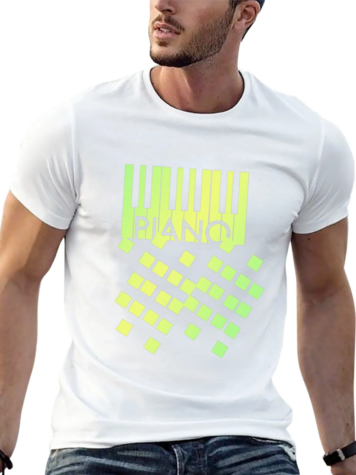 Piano Keys Graphic Black T-Shirt product image 12