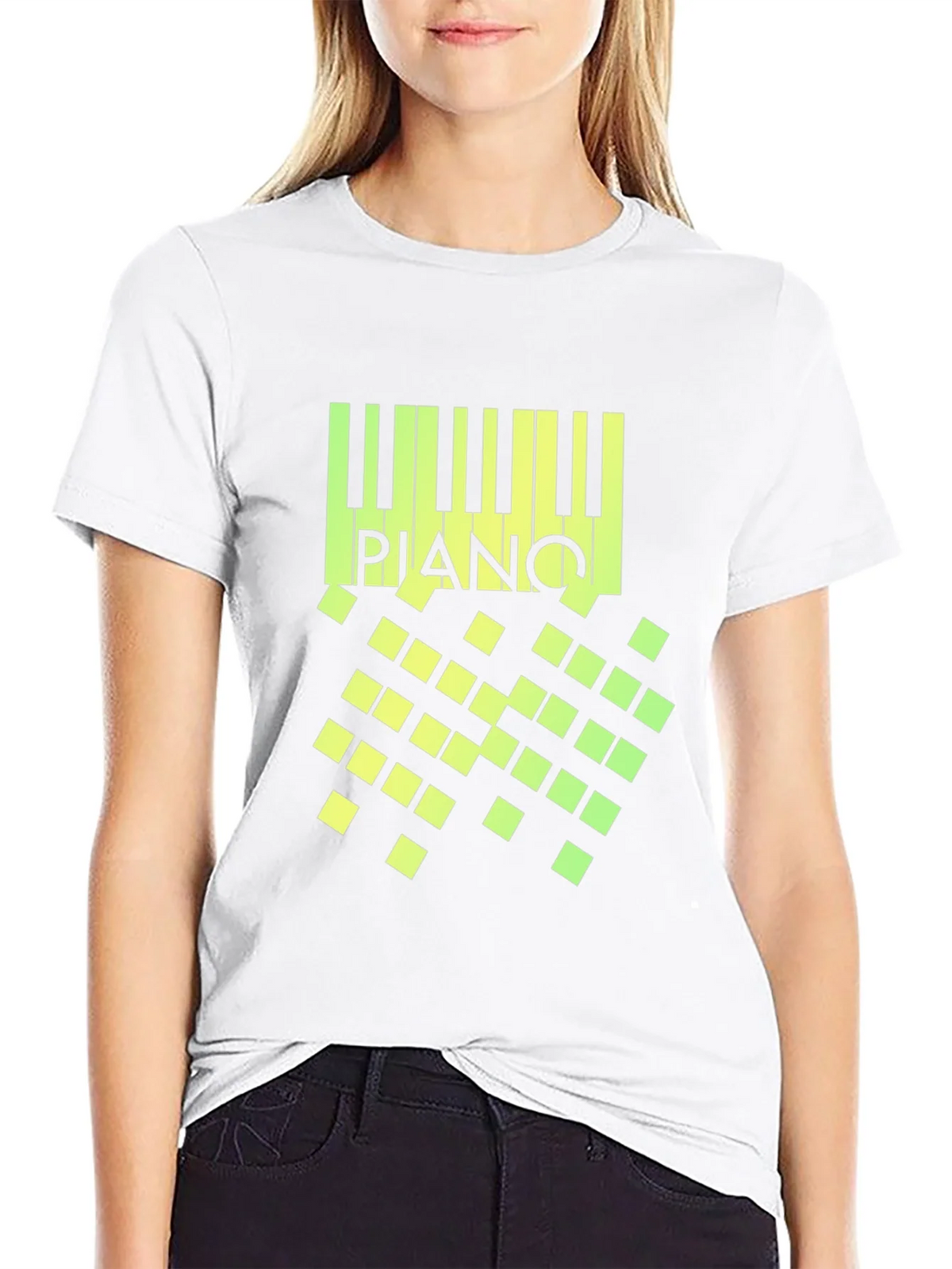 Piano Keys Graphic Black T-Shirt product image 8