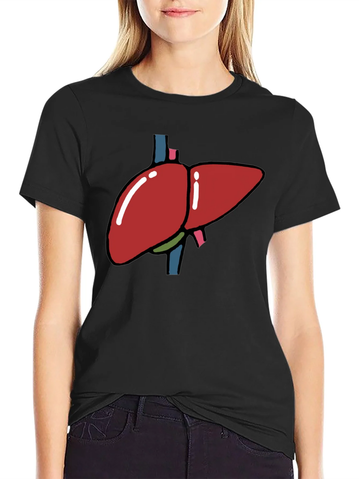 Liver Graphic T-Shirt - Black Anatomy Tee product image 2
