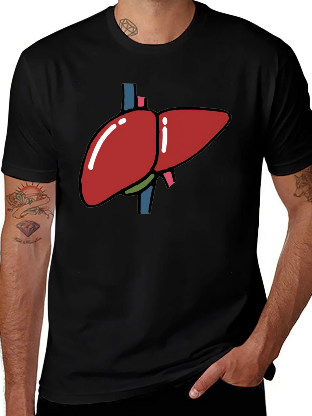 Liver Graphic T-Shirt - Black Anatomy Tee product image 1