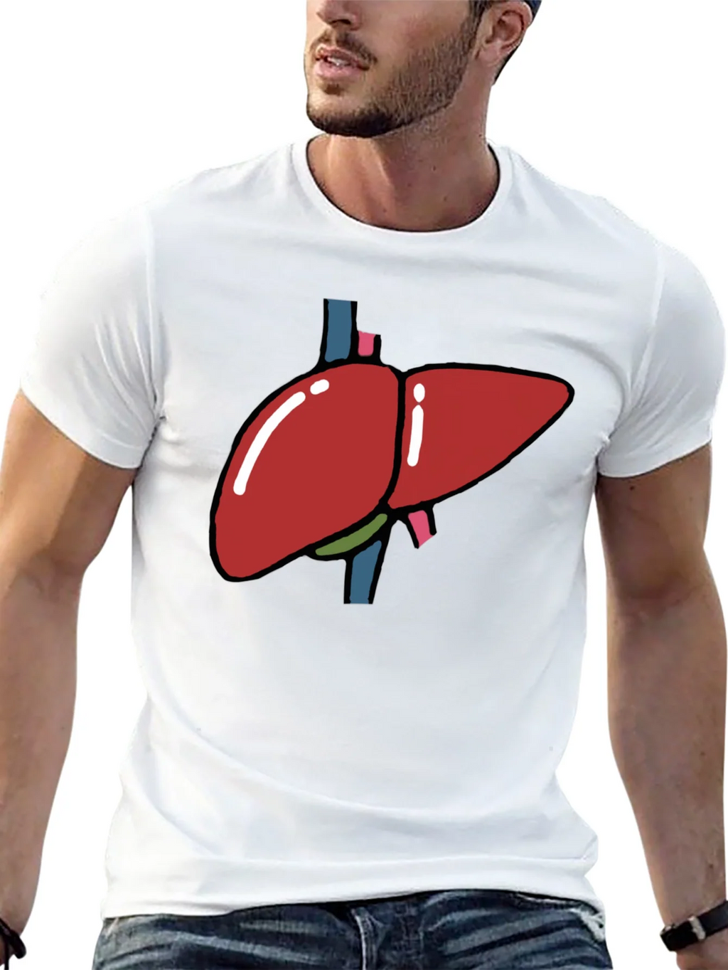 Liver Graphic T-Shirt - Black Anatomy Tee product image 7