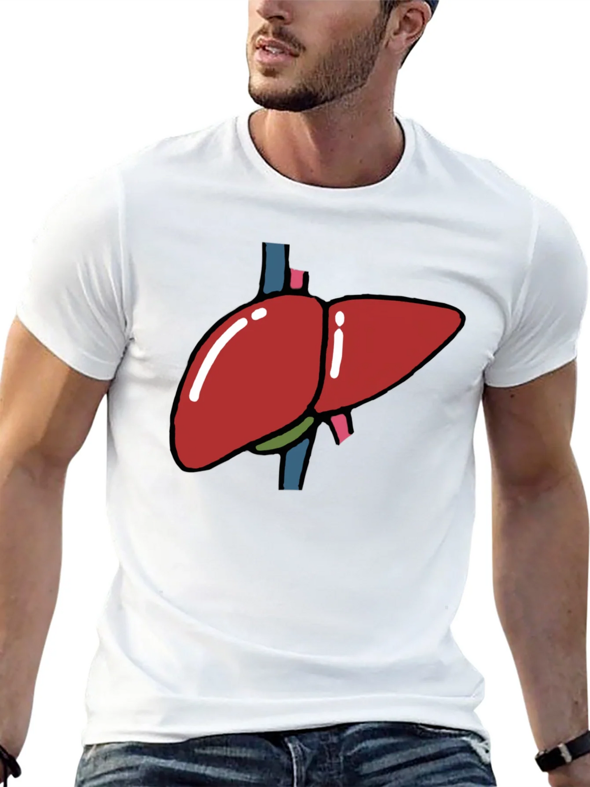 Liver Graphic T-Shirt - Black Anatomy Tee product image 7