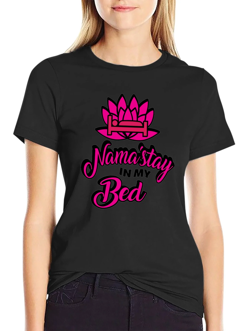 Namastay in Bed T-Shirt - Funny Yoga Slogan Tee product image 2