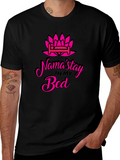 Namastay in Bed T-Shirt - Funny Yoga Slogan Tee product image 1