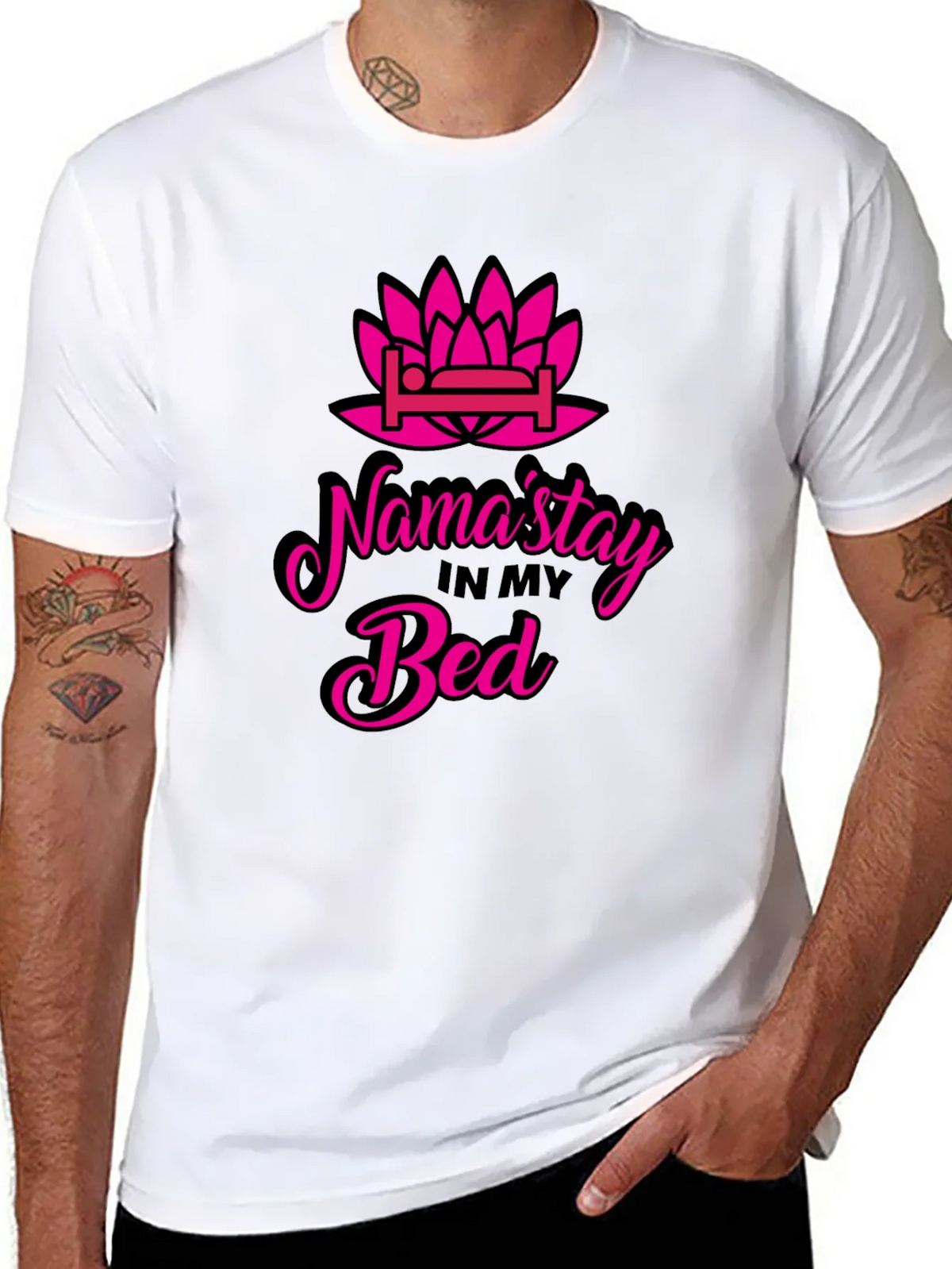 Namastay in Bed T-Shirt - Funny Yoga Slogan Tee product image 7