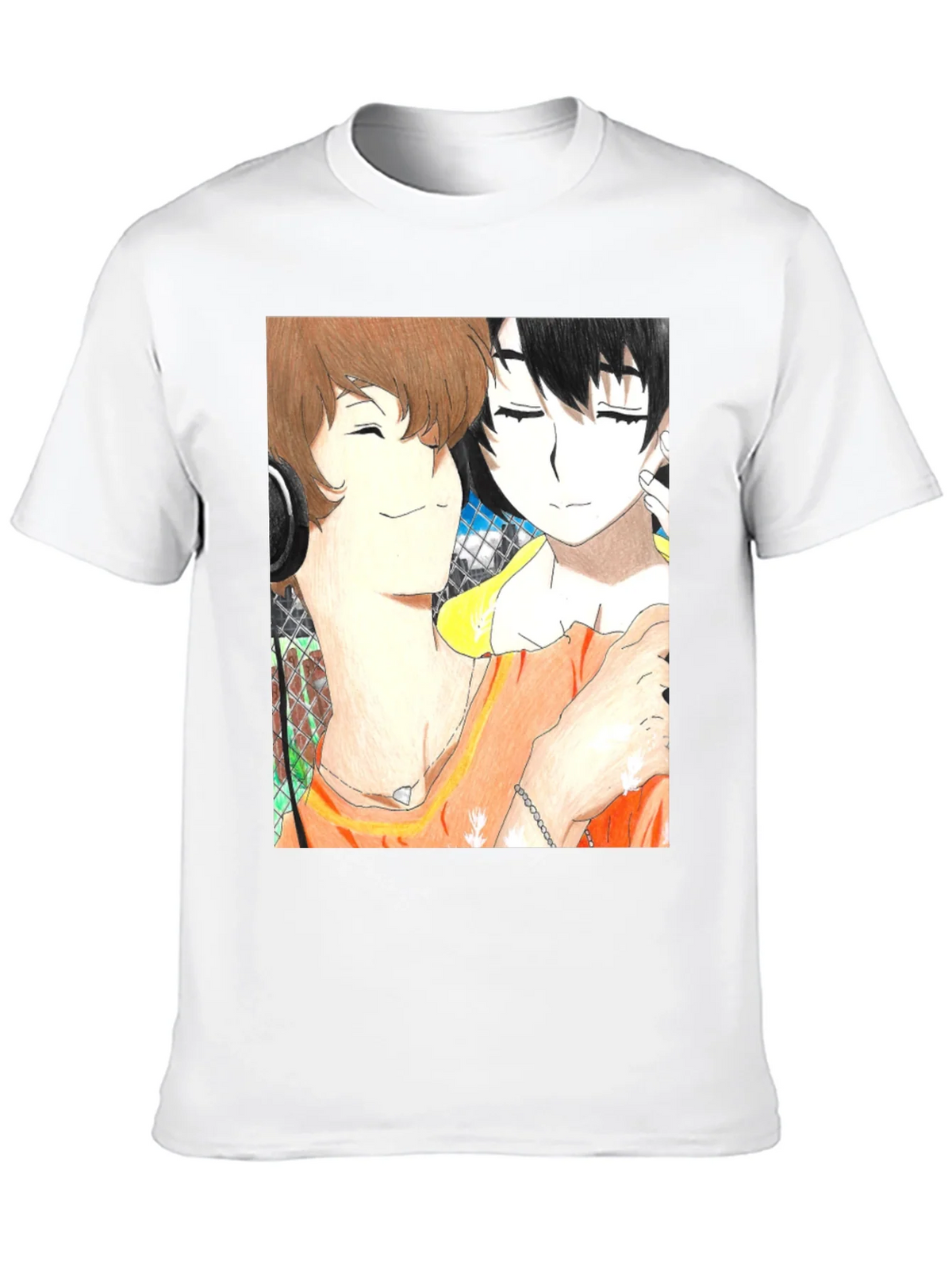 Anime Couple Graphic Tee - Soft Black Cotton product image 9