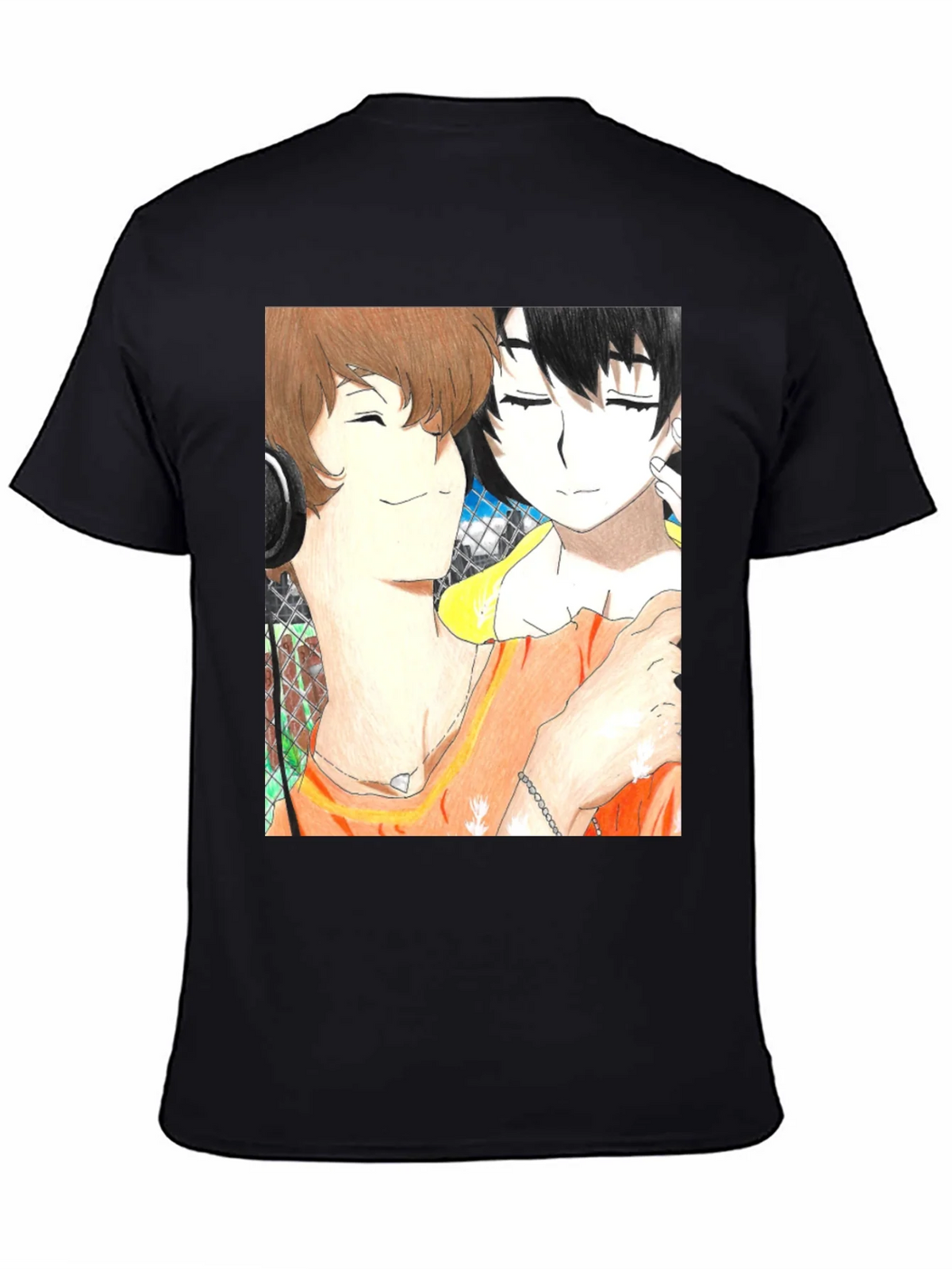 Anime Couple Graphic Tee - Soft Black Cotton product image 4