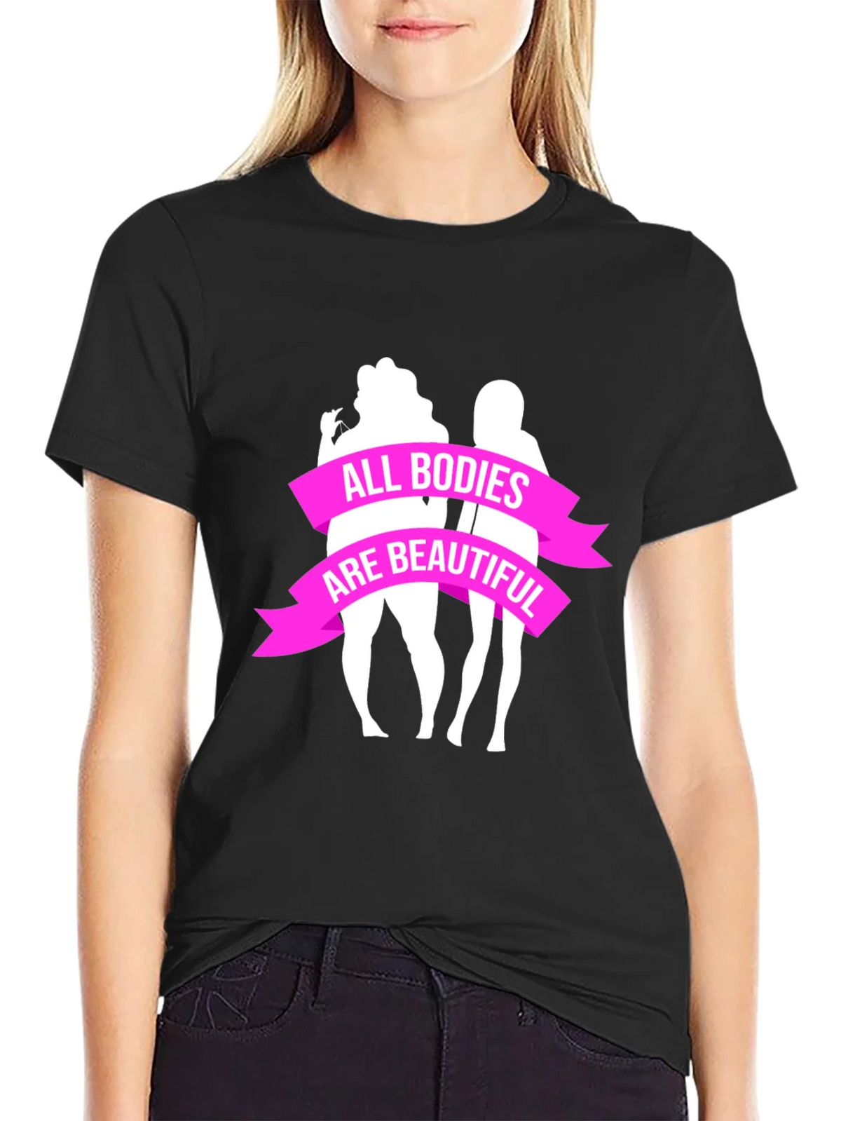 All Bodies Are Beautiful Graphic Tee - Black product image 2