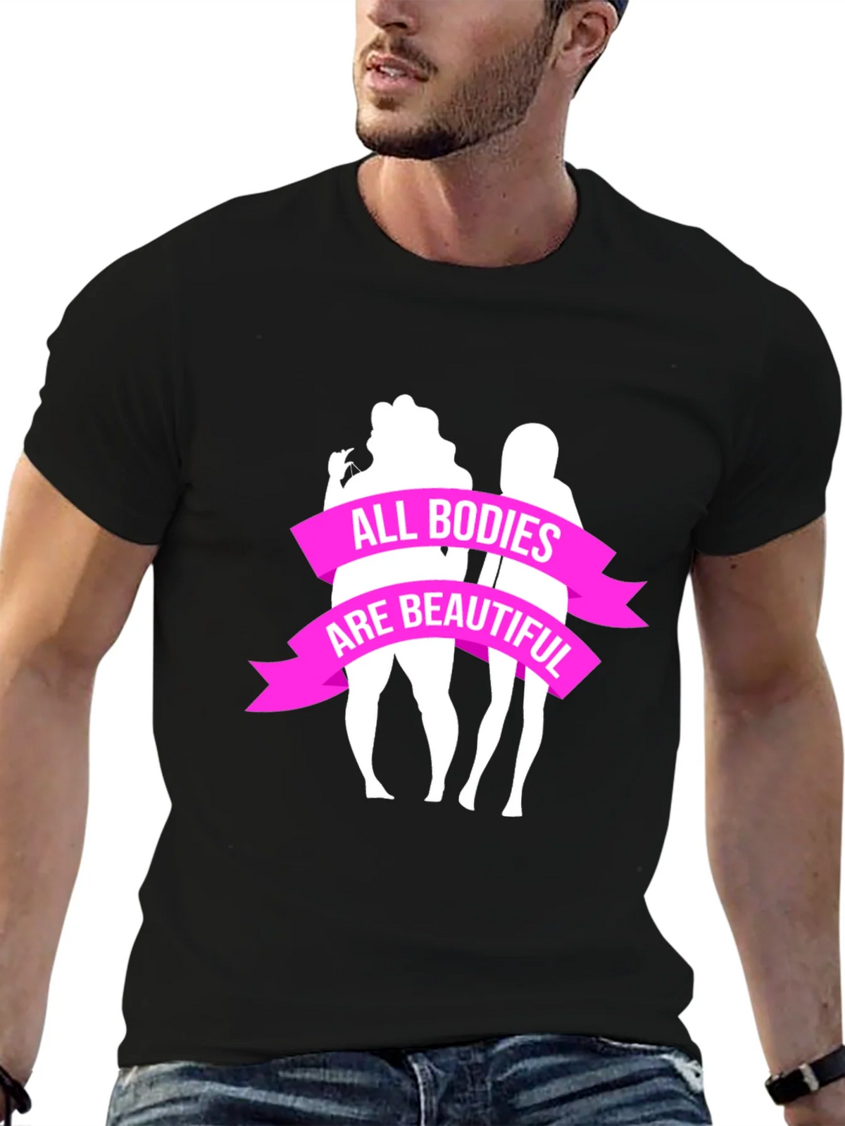 All Bodies Are Beautiful Graphic Tee - Black product image 6