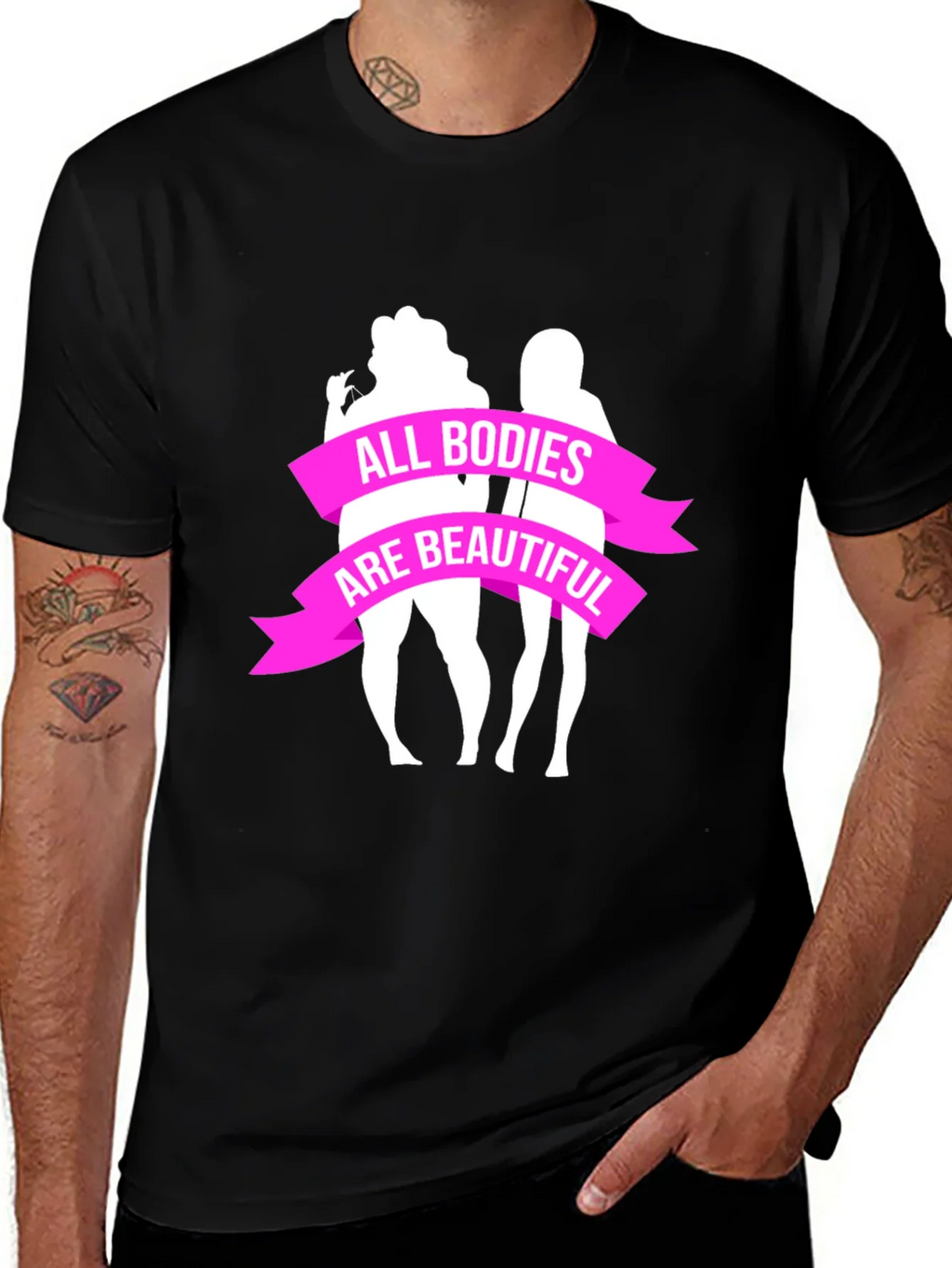 All Bodies Are Beautiful Graphic Tee - Black product image 1