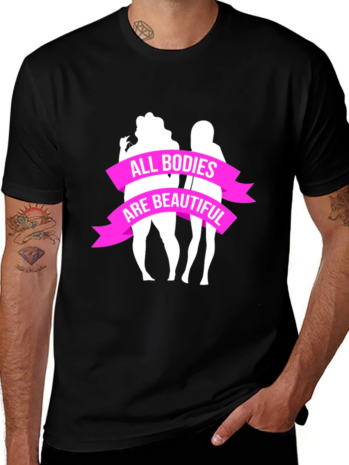 All Bodies Are Beautiful Graphic Tee - Black product image 1