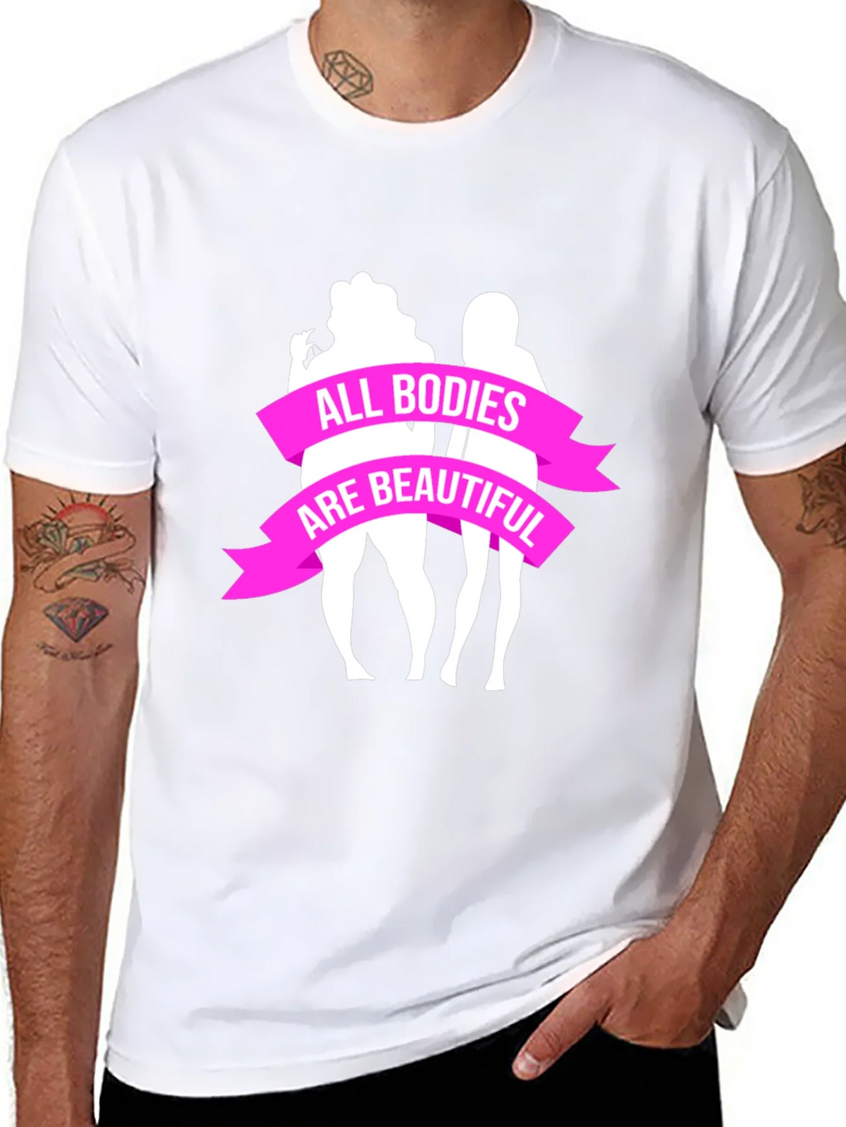 All Bodies Are Beautiful Graphic Tee - Black product image 7