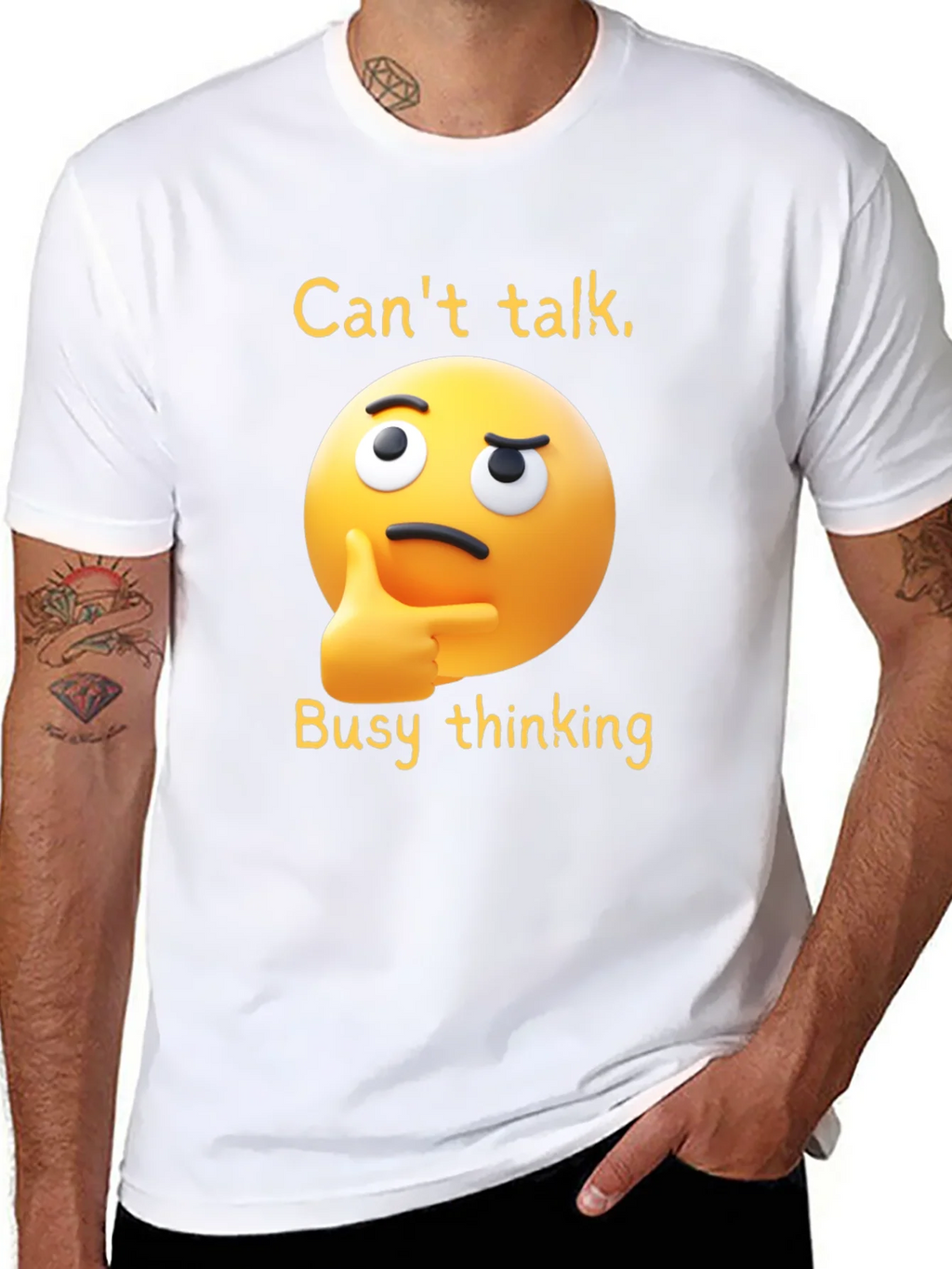 Thinking Emoji T-Shirt: Funny Clever Casual Wear product image 5