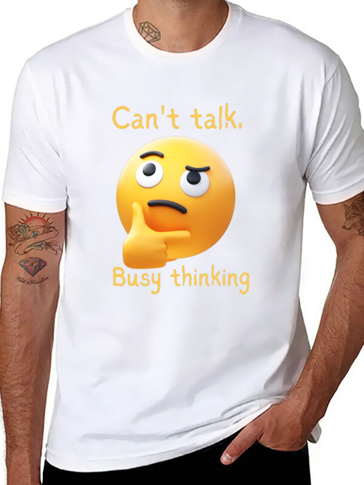 Thinking Emoji T-Shirt: Funny Clever Casual Wear product image 5