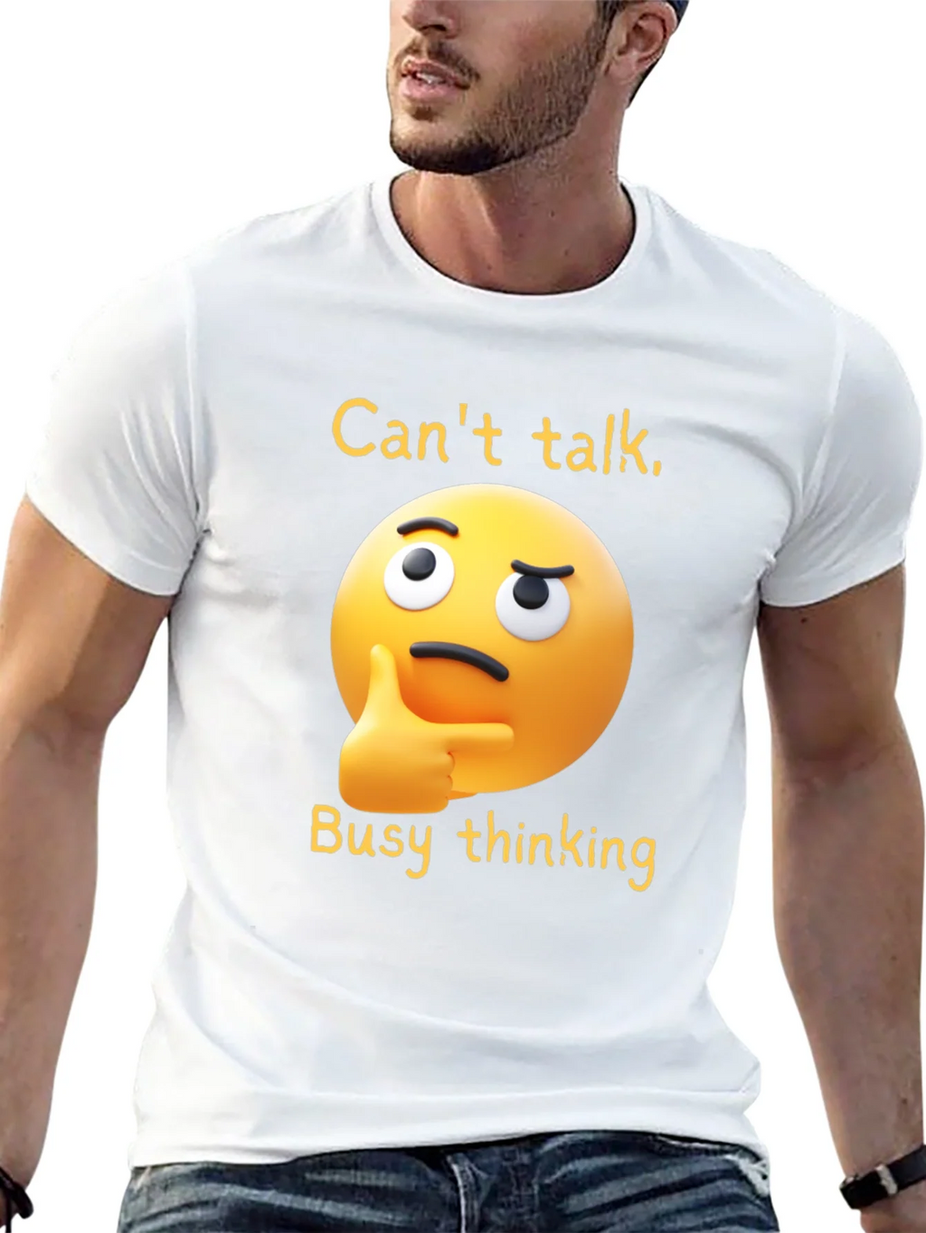 Thinking Emoji T-Shirt: Funny Clever Casual Wear product image 9