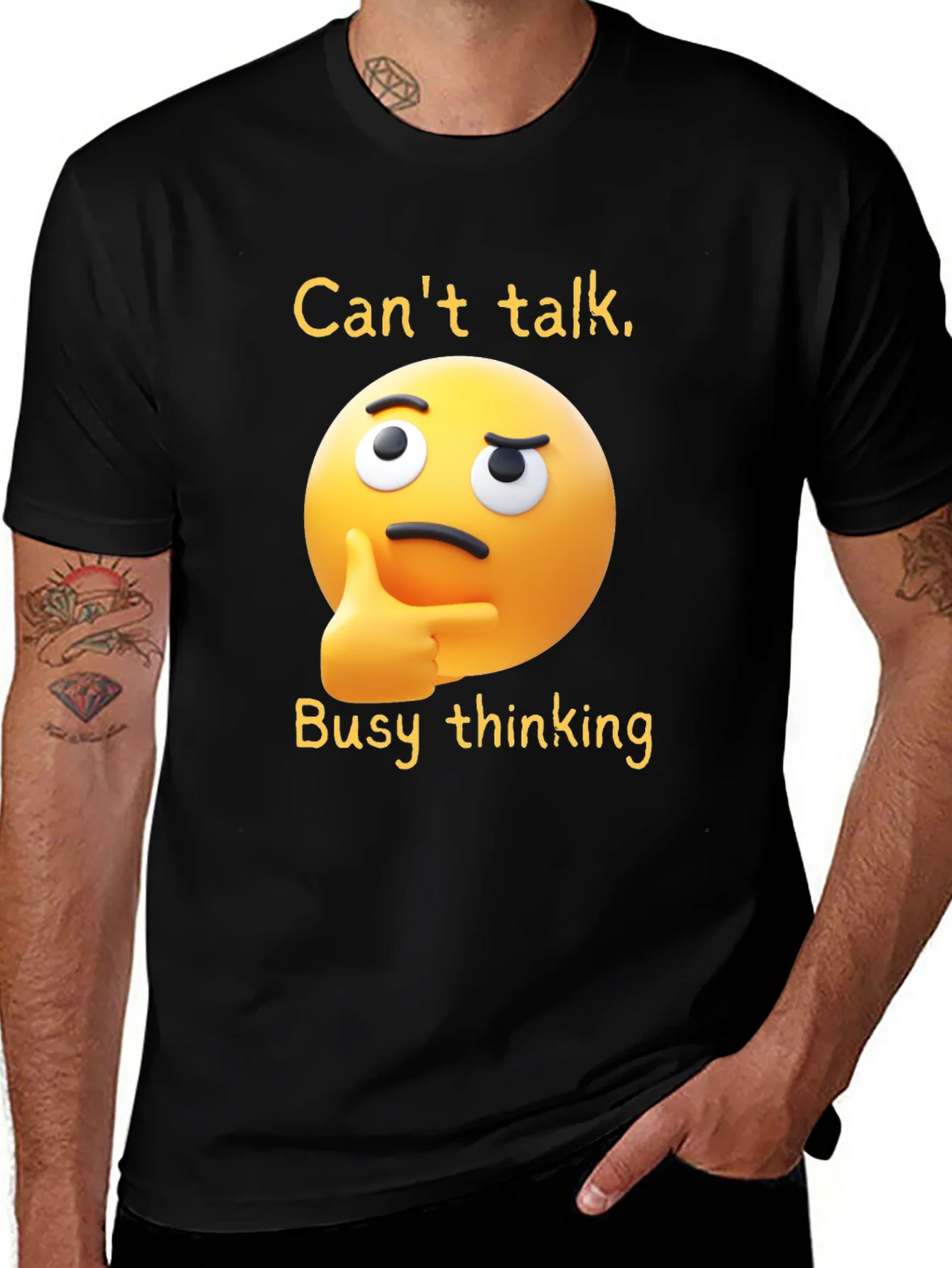 Thinking Emoji T-Shirt: Funny Clever Casual Wear product image 1