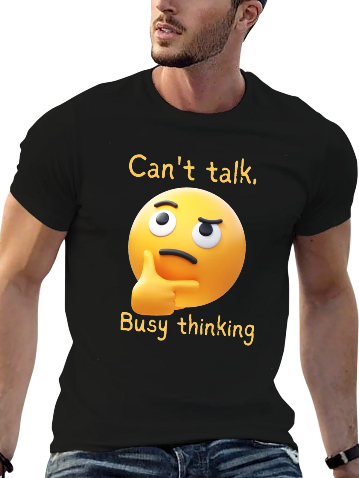 Thinking Emoji T-Shirt: Funny Clever Casual Wear product image 4