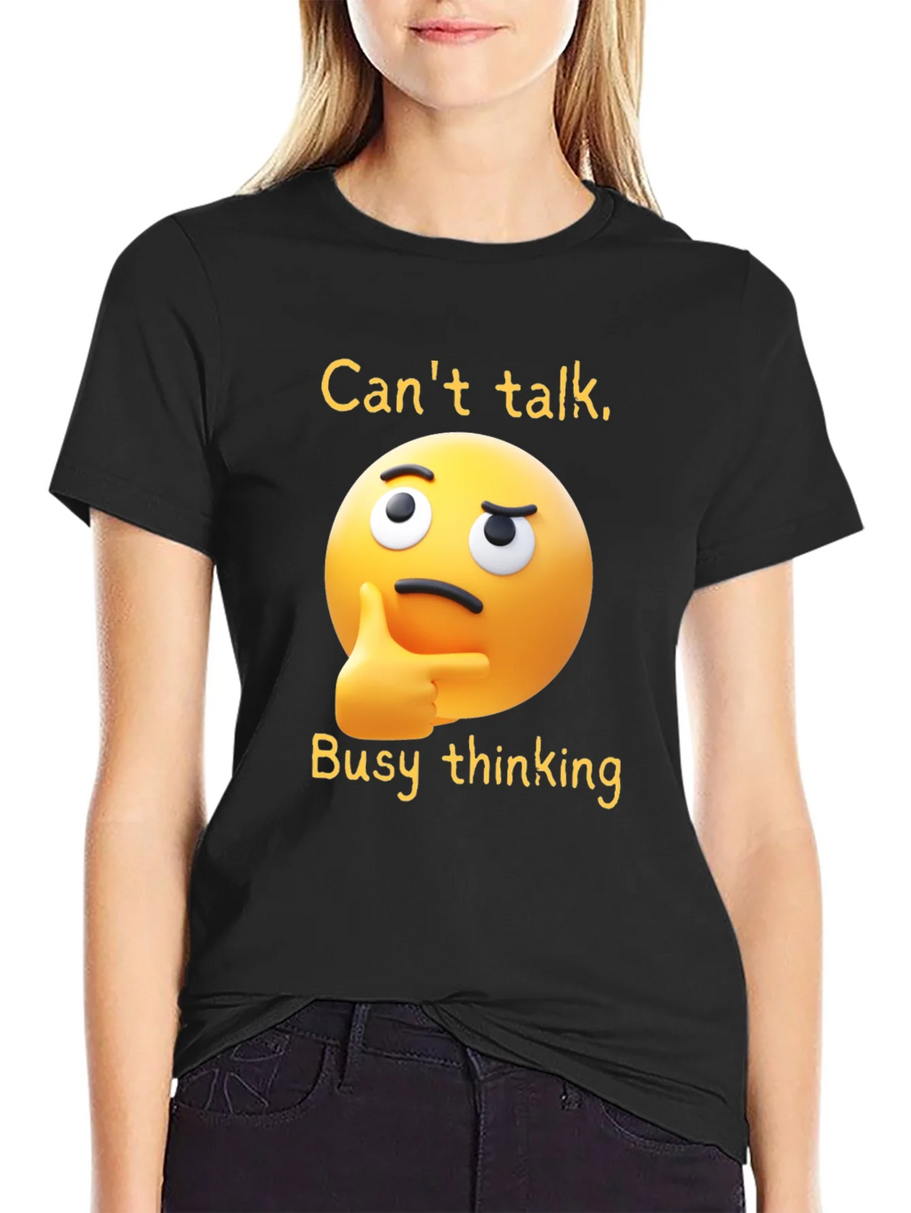 Thinking Emoji T-Shirt: Funny Clever Casual Wear product image 2