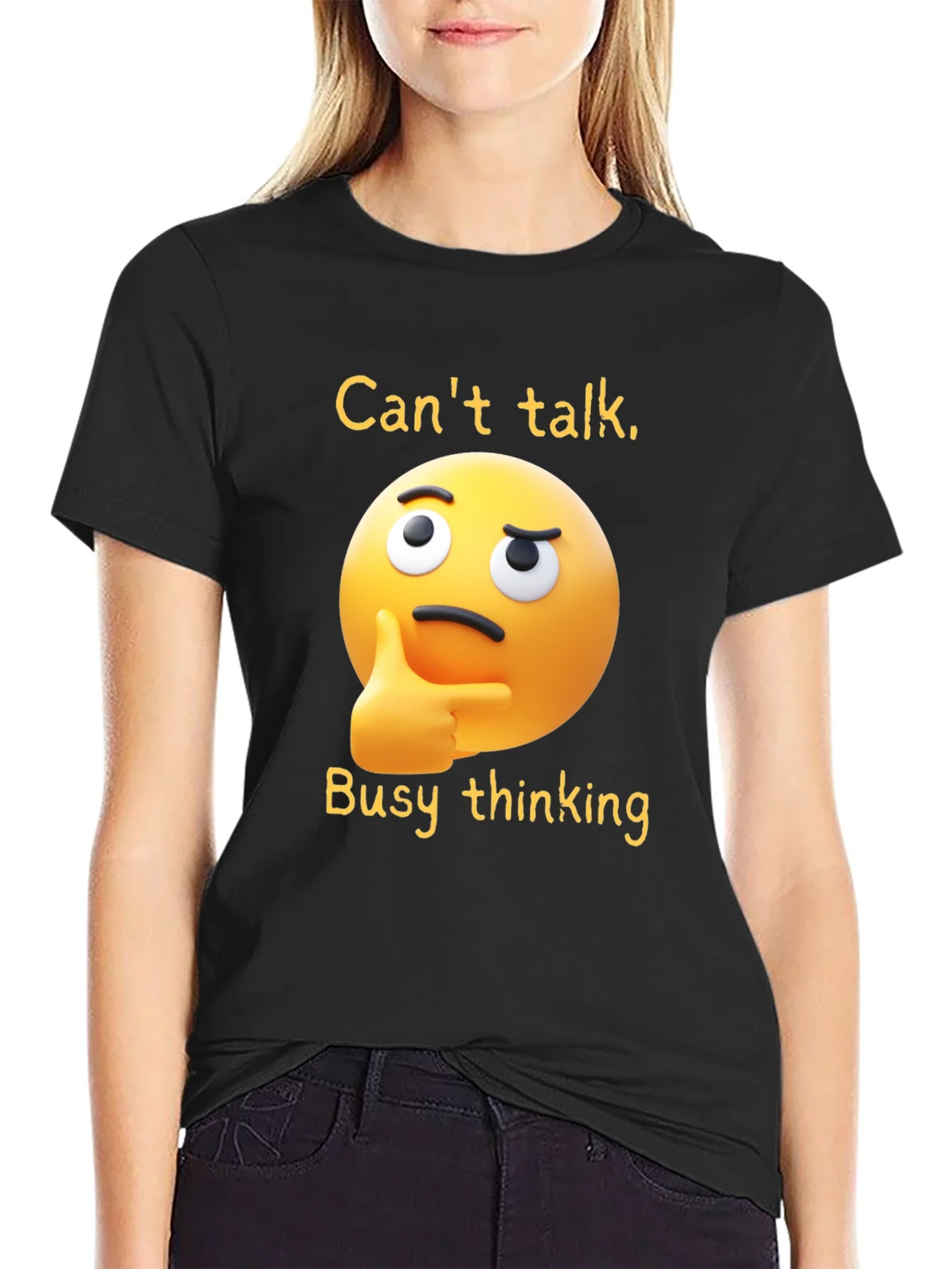 Thinking Emoji T-Shirt: Funny Clever Casual Wear product image 2