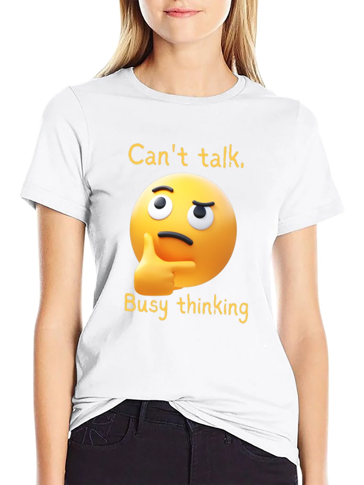Thinking Emoji T-Shirt: Funny Clever Casual Wear product image 6