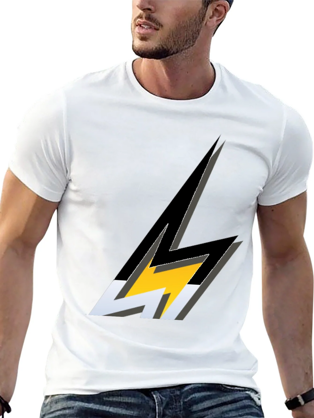 Lightning Bolt Graphic Black T-Shirt product image 10