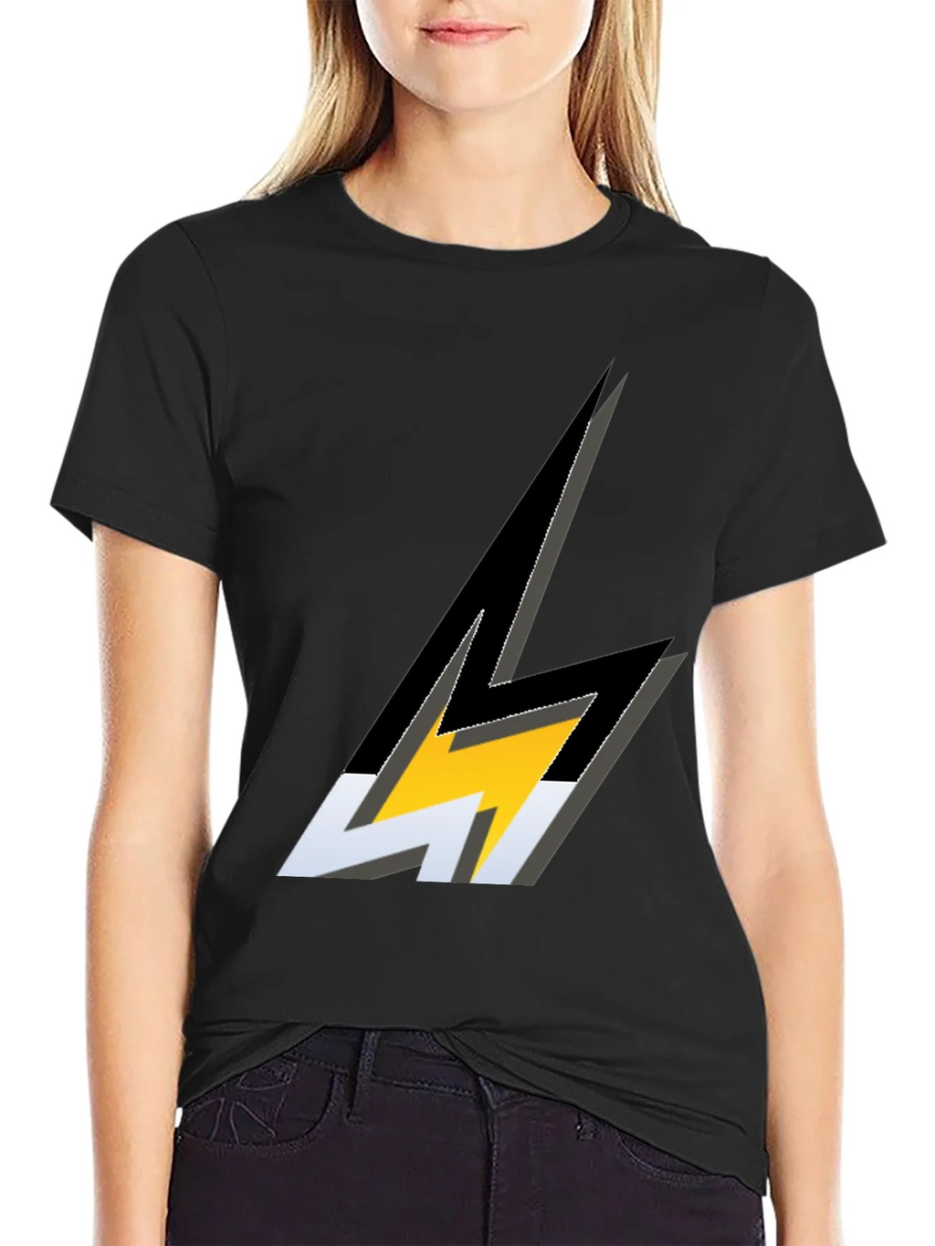 Lightning Bolt Graphic Black T-Shirt product image 2