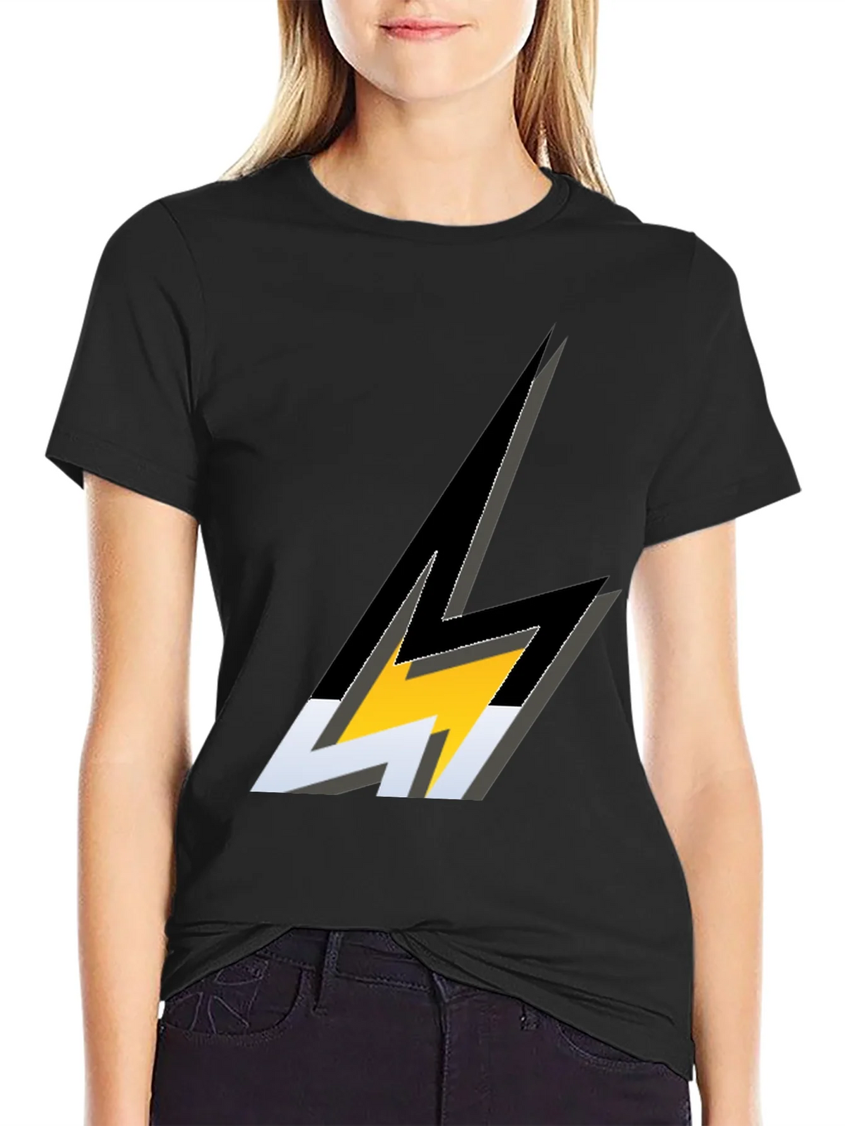 Lightning Bolt Graphic Black T-Shirt product image 2