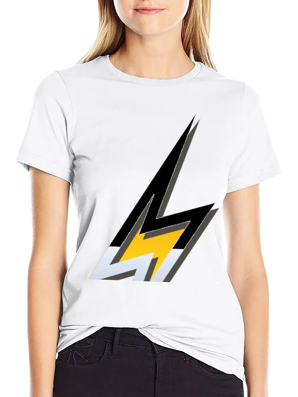 Lightning Bolt Graphic Black T-Shirt product image 7