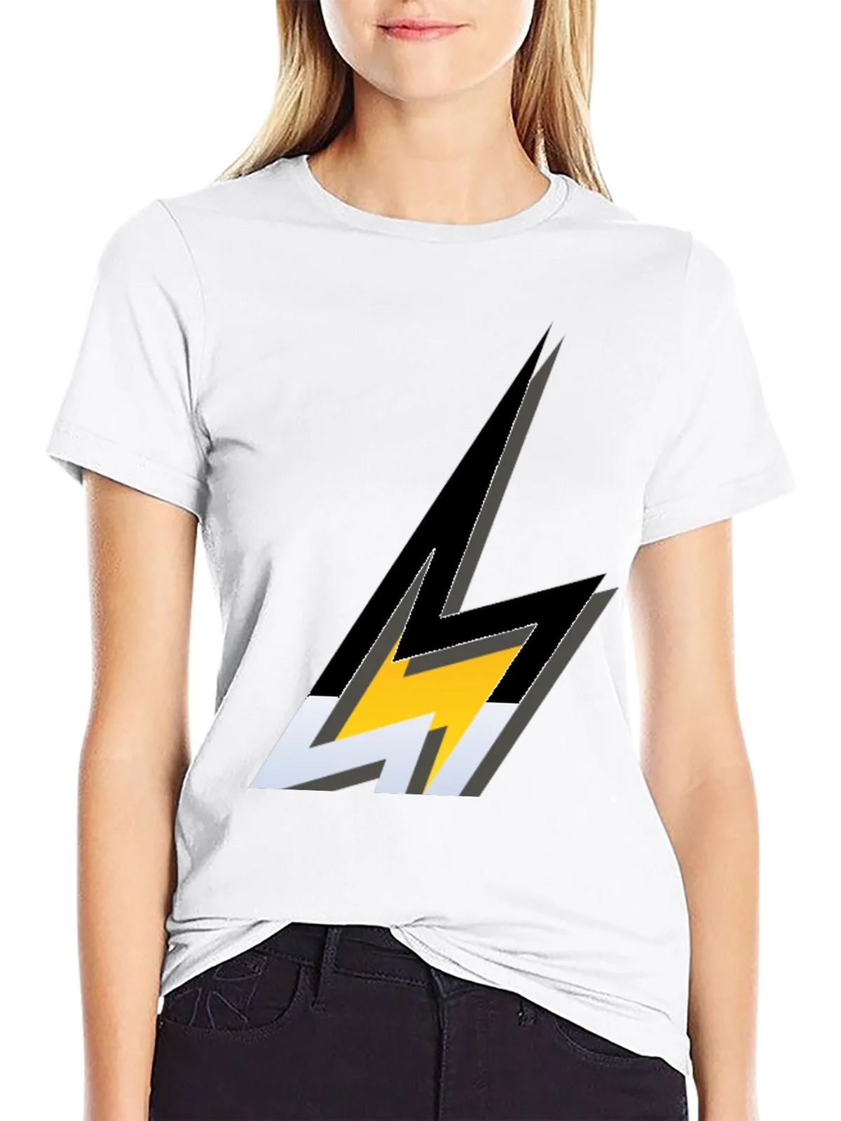 Lightning Bolt Graphic Black T-Shirt product image 7