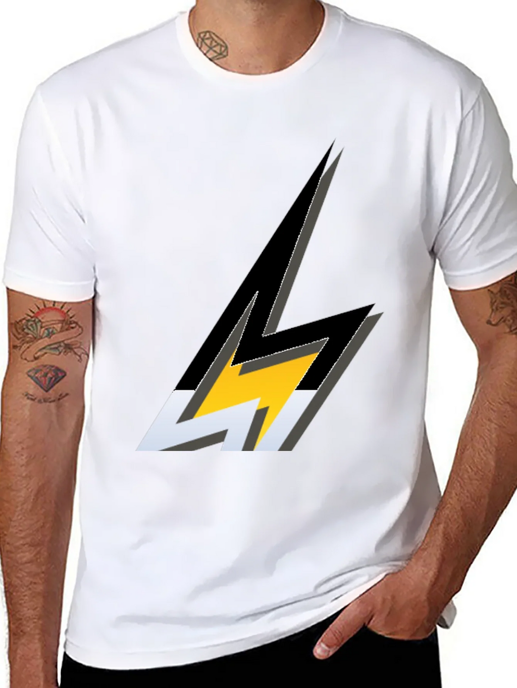Lightning Bolt Graphic Black T-Shirt product image 6