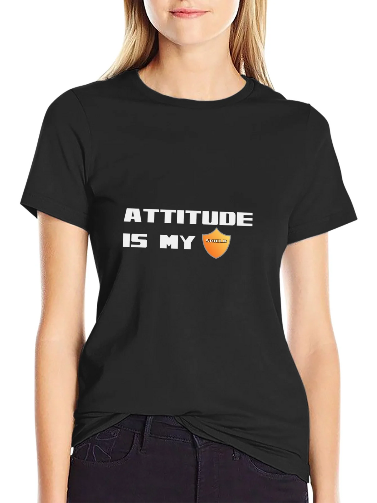 Attitude is My Shield Black T-Shirt product image 2