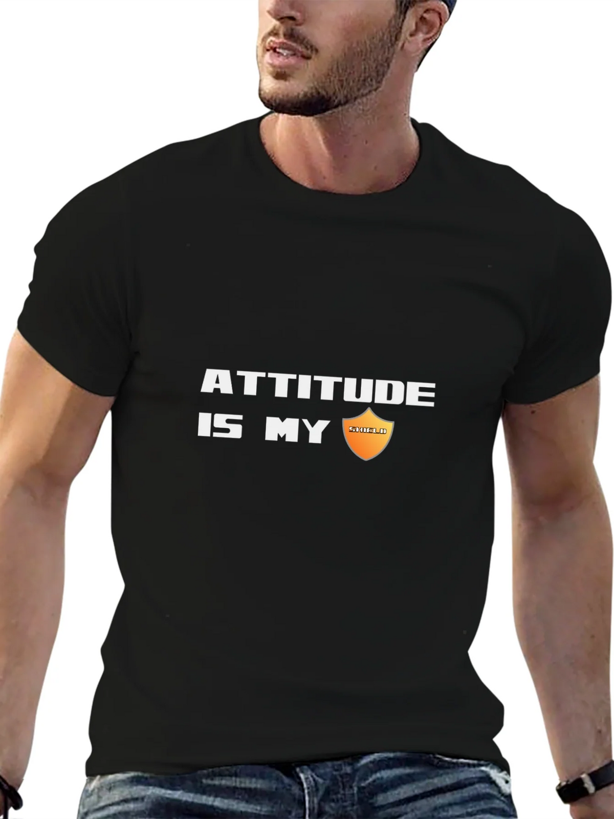 Attitude is My Shield Black T-Shirt product image 6