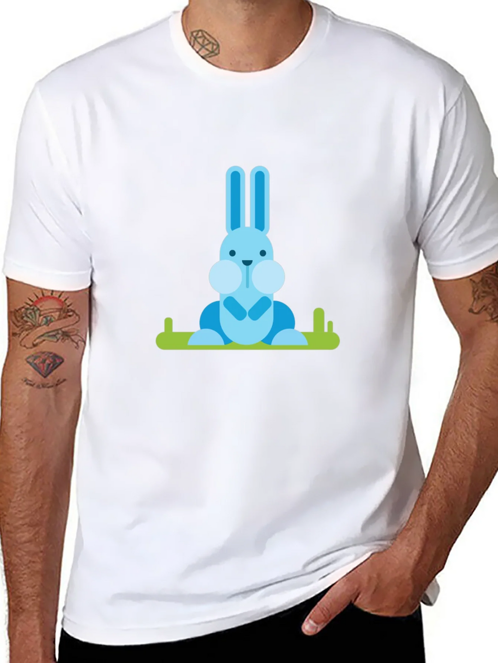 Blue Bunny Graphic Tee - Casual Black T-Shirt product image 7