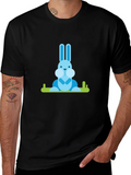 Blue Bunny Graphic Tee - Casual Black T-Shirt product image 1