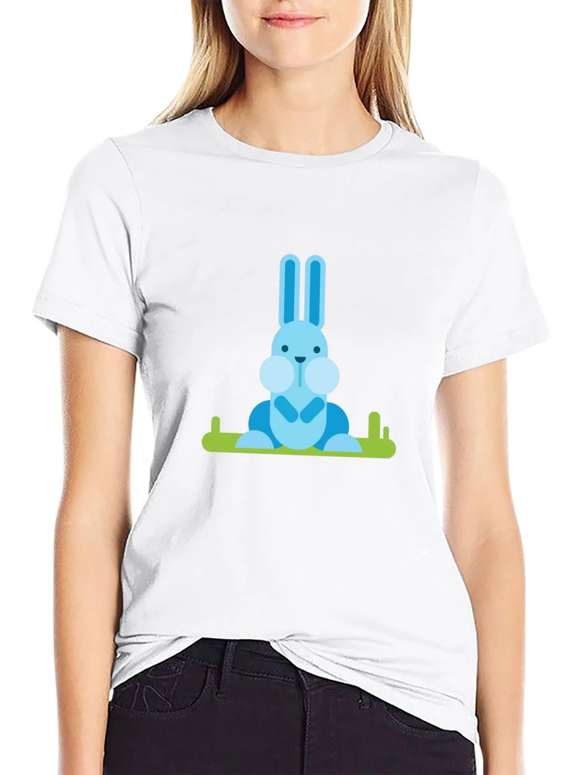 Blue Bunny Graphic Tee - Casual Black T-Shirt product image 8