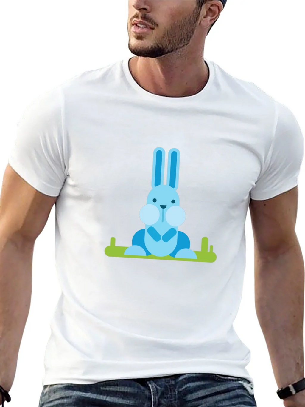 Blue Bunny Graphic Tee - Casual Black T-Shirt product image 12