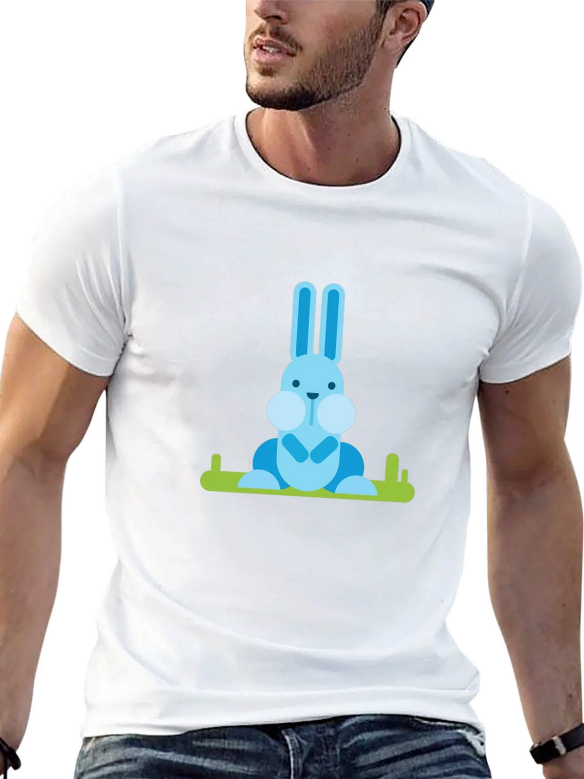 Blue Bunny Graphic Tee - Casual Black T-Shirt product image 12
