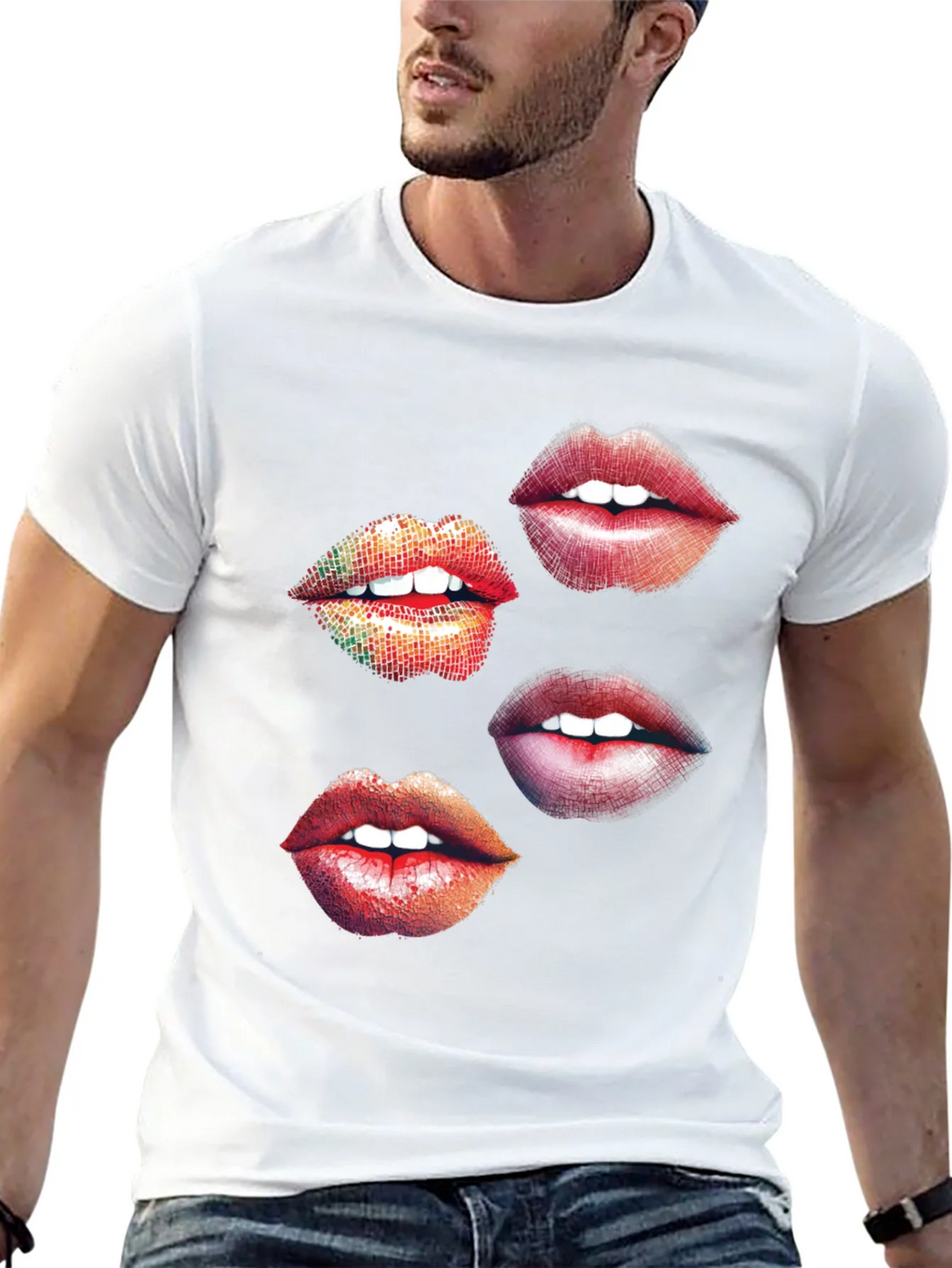 Lips Graphic Print Black T-Shirt product image 12