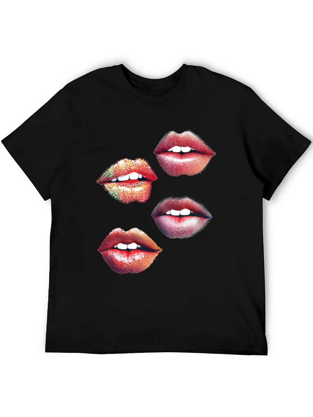 Lips Graphic Print Black T-Shirt product image 5