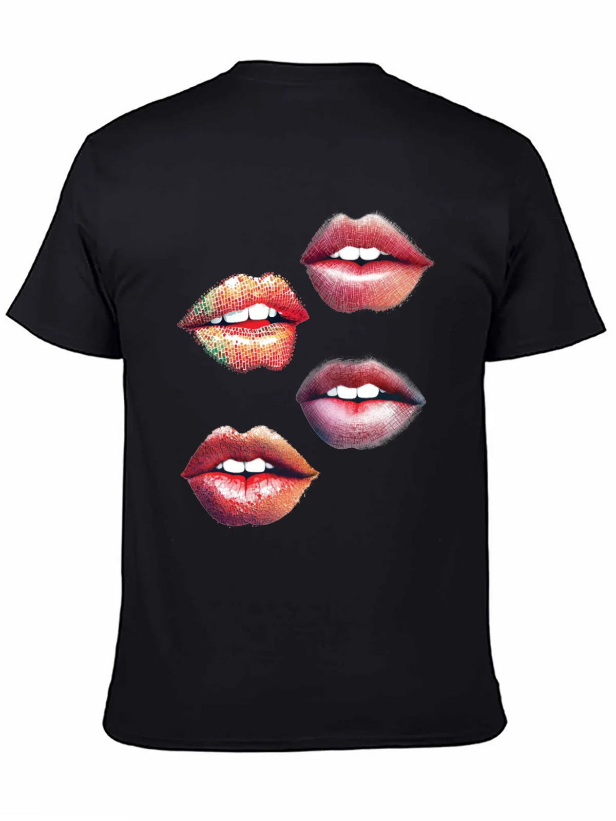Lips Graphic Print Black T-Shirt product image 4