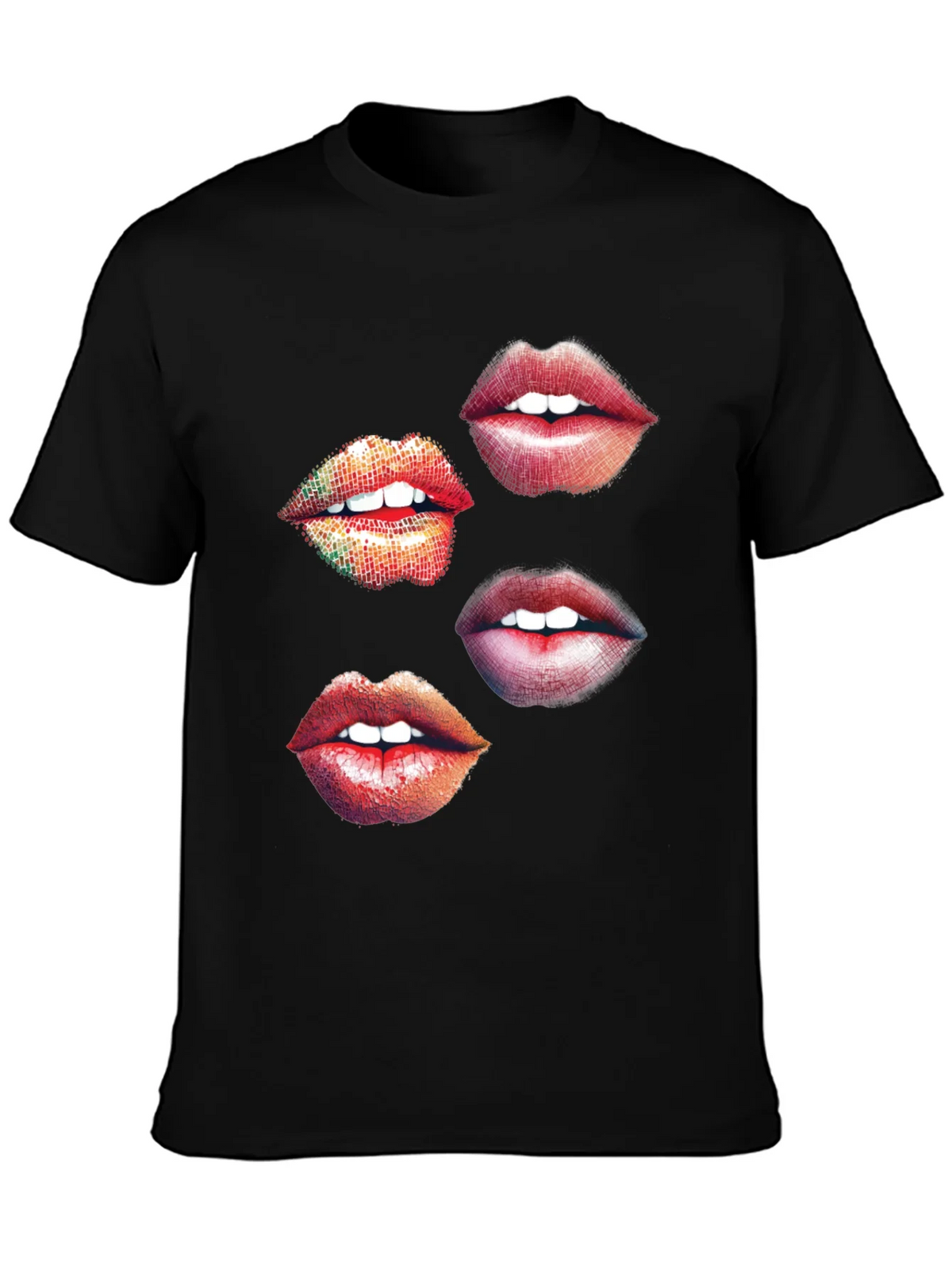Lips Graphic Print Black T-Shirt product image 3