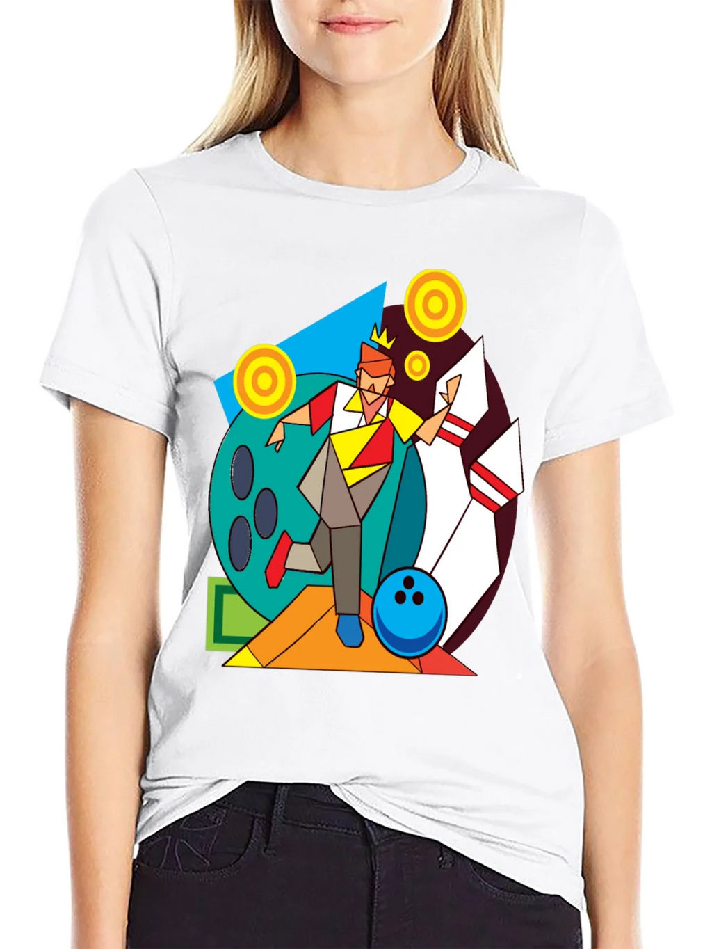 Geometric Bowling King Graphic Tee product image 8