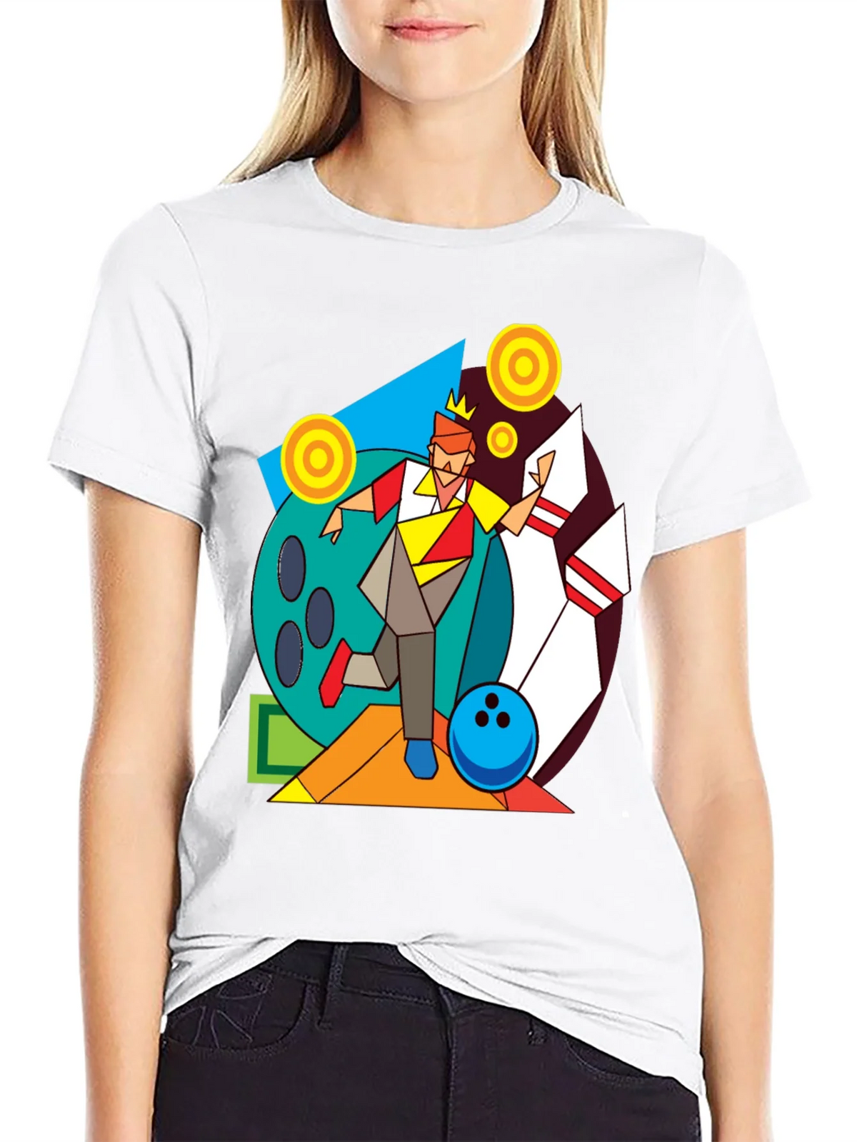 Geometric Bowling King Graphic Tee product image 8