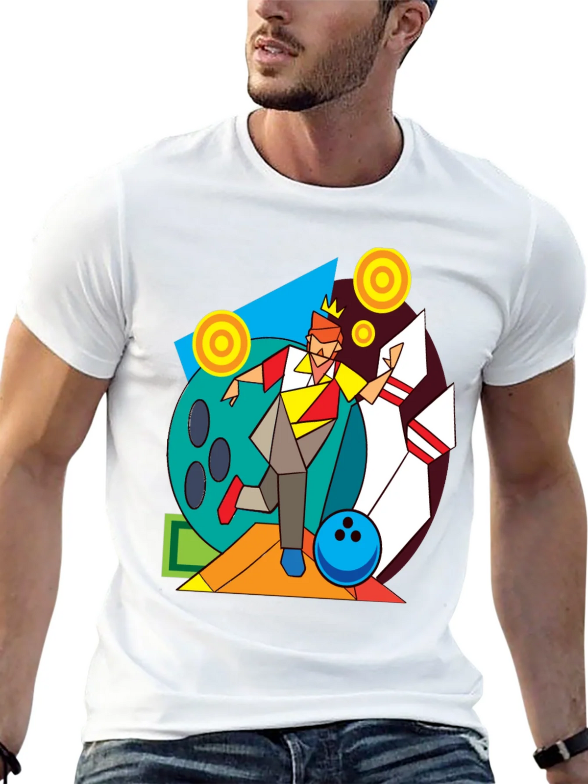 Geometric Bowling King Graphic Tee product image 12