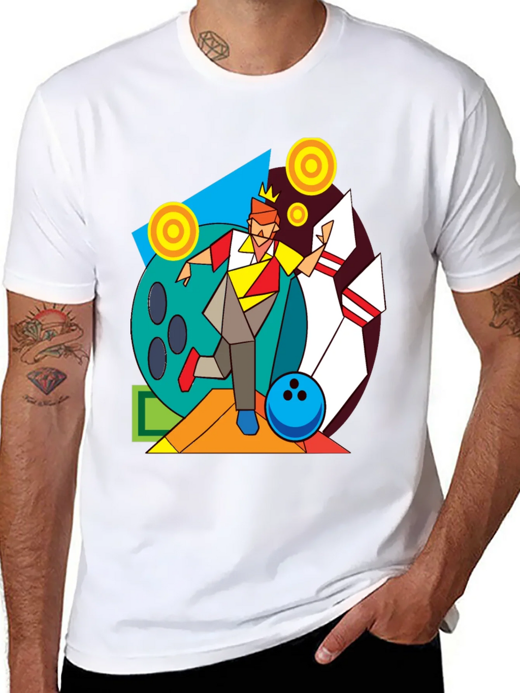 Geometric Bowling King Graphic Tee product image 7