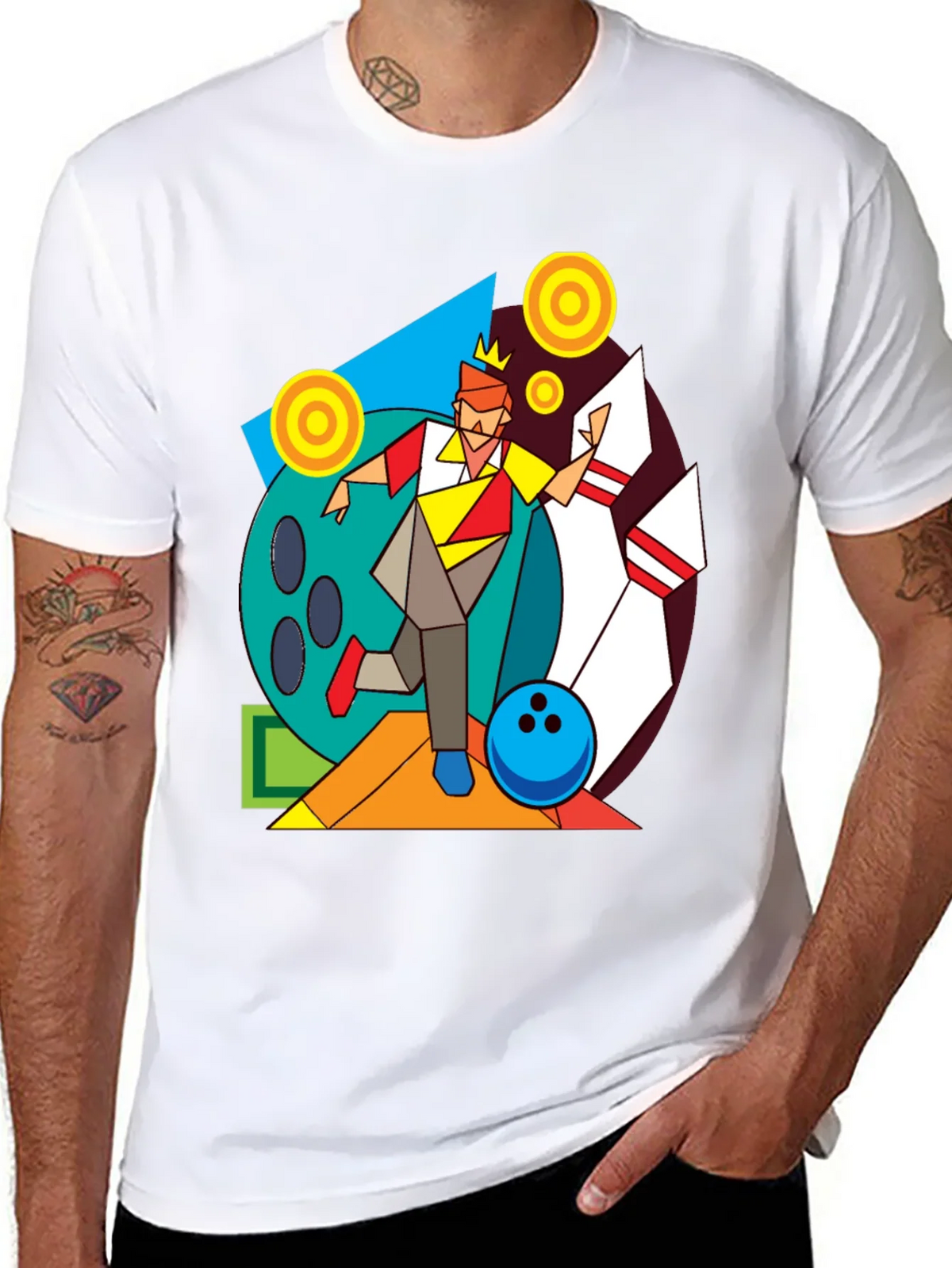 Geometric Bowling King Graphic Tee product image 7