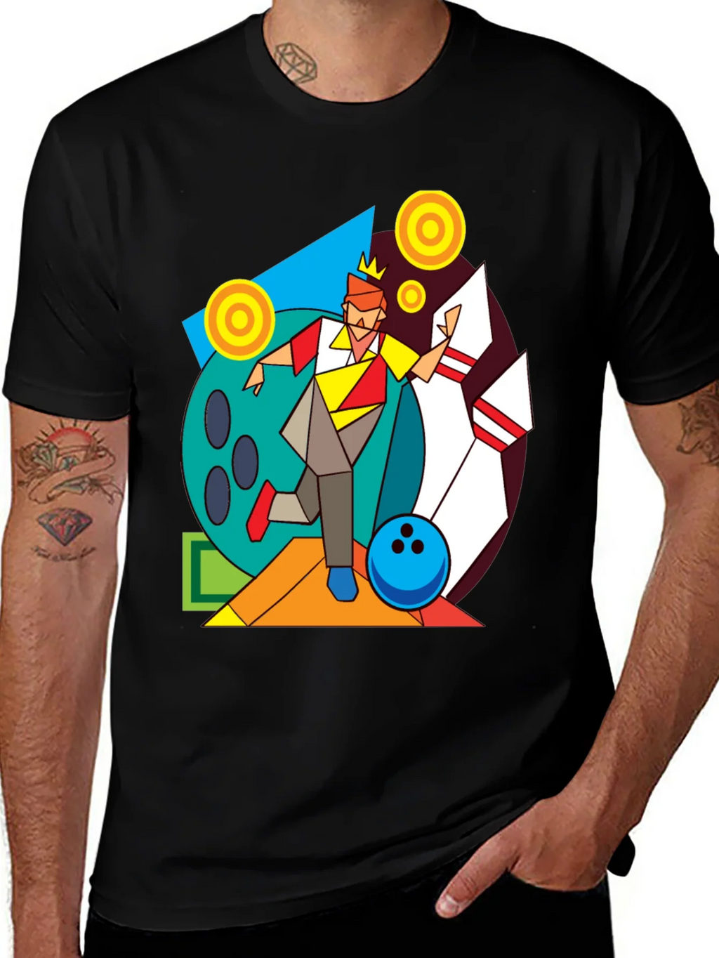 Geometric Bowling King Graphic Tee product image 1