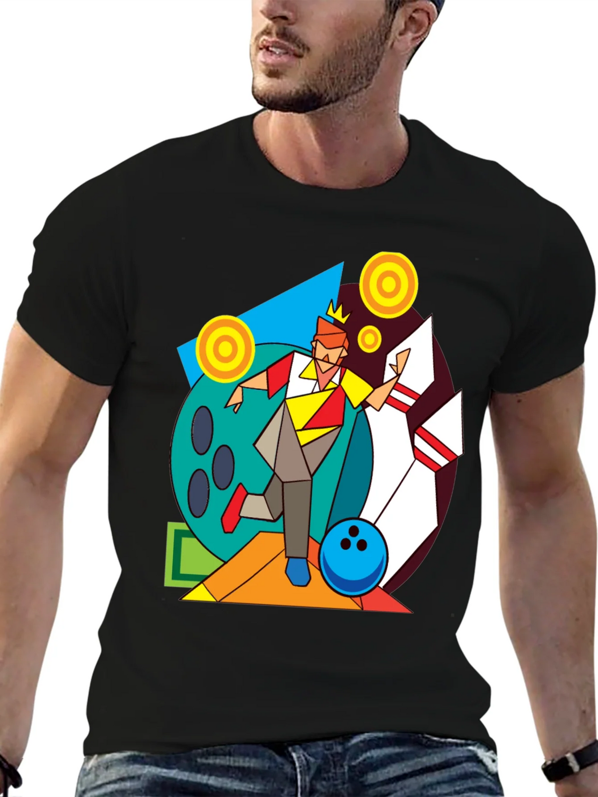 Geometric Bowling King Graphic Tee product image 6
